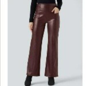 Halara burgendy stretch flair pants
